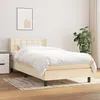 Image de 3130006 vidaXL Lit Ã  sommier tapissier avec matelas CrÃ¨me 90x200 cm Tissu