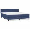 Image de vidaXL Lit Ã  sommier tapissier avec matelas Bleu 160x200 cm Tissu