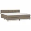 Image de Lit Ã  sommier tapissier avec matelas Taupe 200x200 cm Tissu