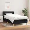 Image de vidaXL Sommier à lattes de lit avec matelas Noir 90x200 cm Tissu