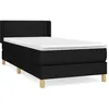 Image de vidaXL Lit Ã  sommier tapissier avec matelas Noir 90x200 cm Tissu