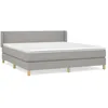 Image de vidaXL Lit Ã  sommier tapissier avec matelas Gris clair 180x200cm Tissu