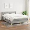 Image de vidaXL Lit Ã  sommier tapissier avec matelas Gris clair 140x200cm Tissu