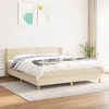Image de vidaXL Sommier à lattes de lit avec matelas Crème 180x200 cm Tissu