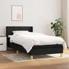 Image de vidaXL Lit à sommier tapissier et matelas Noir 80x200 cm Tissu