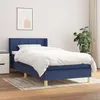 Image de 3130231 vidaXL Lit Ã  sommier tapissier avec matelas Bleu 80x200 cm Tissu