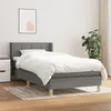 Image de vidaXL Sommier à lattes de lit avec matelas Gris foncé 100x200cm Tissu