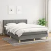 Image de vidaXL Lit Ã  sommier tapissier avec matelas Gris foncÃ© 140x190cm Tissu