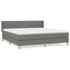 Image de vidaXL Lit Ã  sommier tapissier avec matelas Gris foncÃ© 160x200cm Tissu