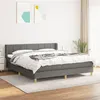 Image de vidaXL Sommier à lattes de lit avec matelas Gris foncé 180x200cm Tissu