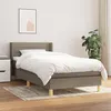 Image de vidaXL Lit à sommier tapissier avec matelas Taupe 90x190 cm Tissu