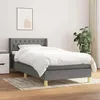 Image de vidaXL Sommier Ã  lattes de lit et matelas Gris foncÃ© 90x190 cm Tissu