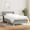 Image de vidaXL Sommier à lattes de lit avec matelas Gris clair 90x200 cm Tissu