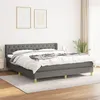 Image de vidaXL Sommier à lattes de lit avec matelas Gris foncé 160x200cm Tissu