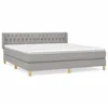 Image de Lit Ã  sommier tapissier avec matelas Gris clair 180x200cm Tissu