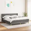 Image de vidaXL Lit à sommier tapissier avec matelas Gris foncé 180x200cm Tissu