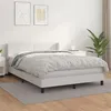 Image de vidaXL Sommier à lattes de lit avec matelas Blanc 140x190cm Similicuir
