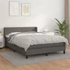 Image de vidaXL Sommier à lattes de lit avec matelas Gris 140x190 cm Similicuir