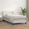 Image de vidaXL Sommier à lattes de lit avec matelas Blanc 100x200cm Similicuir3130704