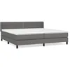Image de vidaXL Vidaxl Lit À Sommier Tapissier Avec Matelas Gris 200x200 Cm Similicuir