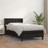 Image de vidaXL Sommier à lattes de lit avec matelas Noir 90x190 cm Similicuir