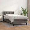 Image de vidaXL Lit Ã  sommier tapissier avec matelas Gris 100x200 cm Similicuir