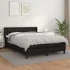 Image de vidaXL Sommier à lattes de lit avec matelas Noir 140x200 cm Similicuir