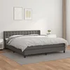 Image de vidaXL Vidaxl Lit À Sommier Tapissier Avec Matelas Gris 180x200 Cm Similicuir