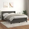 Image de 3130836 vidaXL Lit Ã  sommier tapissier et matelas Gris foncÃ© 140x190cm Velours