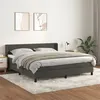 Image de vidaXL Sommier à lattes de lit et matelas Gris foncé 160x200cm Velours