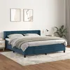 Image de vidaXL Sommier à lattes de lit et matelas Bleu foncé 160x200cm Velours