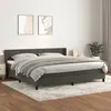 Image de vidaXL Sommier à lattes de lit et matelas Gris foncé 200x200cm Velours