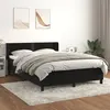 Image de vidaXL Sommier à lattes de lit avec matelas Noir 140x190 cm Velours