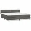 Image de vidaXL Lit Ã  sommier tapissier et matelas Gris foncÃ© 200x200cm Velours