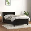 Image de vidaXL Sommier à lattes de lit avec matelas Noir 90x200 cm Velours3130939