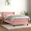 Image de vidaXL Sommier à lattes de lit avec matelas Rose 90x200 cm Velours