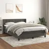 Image de vidaXL Sommier à lattes de lit et matelas Gris foncé 140x190cm Velours