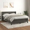 Image de VidaXL Lit Ã  sommier tapissier et matelas Gris foncÃ© 140x190cm Velours - ModÃ¨le 3130956