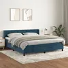 Image de vidaXL Sommier à lattes de lit et matelas Bleu foncé 160x200cm Velours