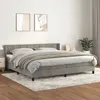Image de vidaXL Sommier à lattes de lit et matelas Gris clair 200x200cm Velours3130979