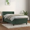 Image de vidaXL Sommier à lattes de lit et matelas Vert foncé 80x200 cm Velours
