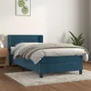 Image de vidaXL Lit à sommier tapissier et matelas Bleu foncé 80x200 cm Velours