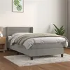 Image de vidaXL Sommier à lattes de lit et matelas Gris clair 90x200 cm Velours