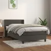 Image de vidaXL Sommier à lattes de lit avec matelas Gris foncé 100x200 cm3131004