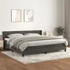 Image de vidaXL Sommier à lattes de lit et matelas Gris foncé 200x200cm Velours