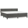 Image de vidaXL Lit Ã  sommier tapissier et matelas Gris foncÃ© 200x200cm Velours