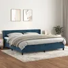 Image de 3131043 Vidaxl Lit À Sommier Tapissier Et Matelas Bleu Foncé 200x200cm Velours