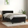 Image de vidaXL Sommier à lattes de lit et matelas Noir 80x200 cm Velours