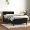 Image de vidaXL Sommier à lattes de lit avec matelas Noir 90x200 cm Velours3131059