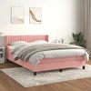 Image de vidaXL Vidaxl Lit à Sommier Tapissier Avec Matelas Rose 140x190 Cm Velours